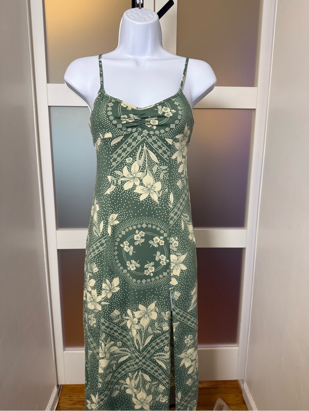 Urban Outfitters Boho Green Floral Slip Midi Dress, XS - Picture 2 of 12